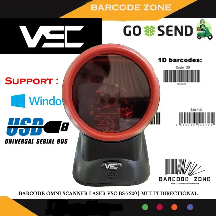 BARCODE SCANNER OMNI LASER VSC BS-7200 - USB - MULTIDIRECTION TERMURAH Blue 2