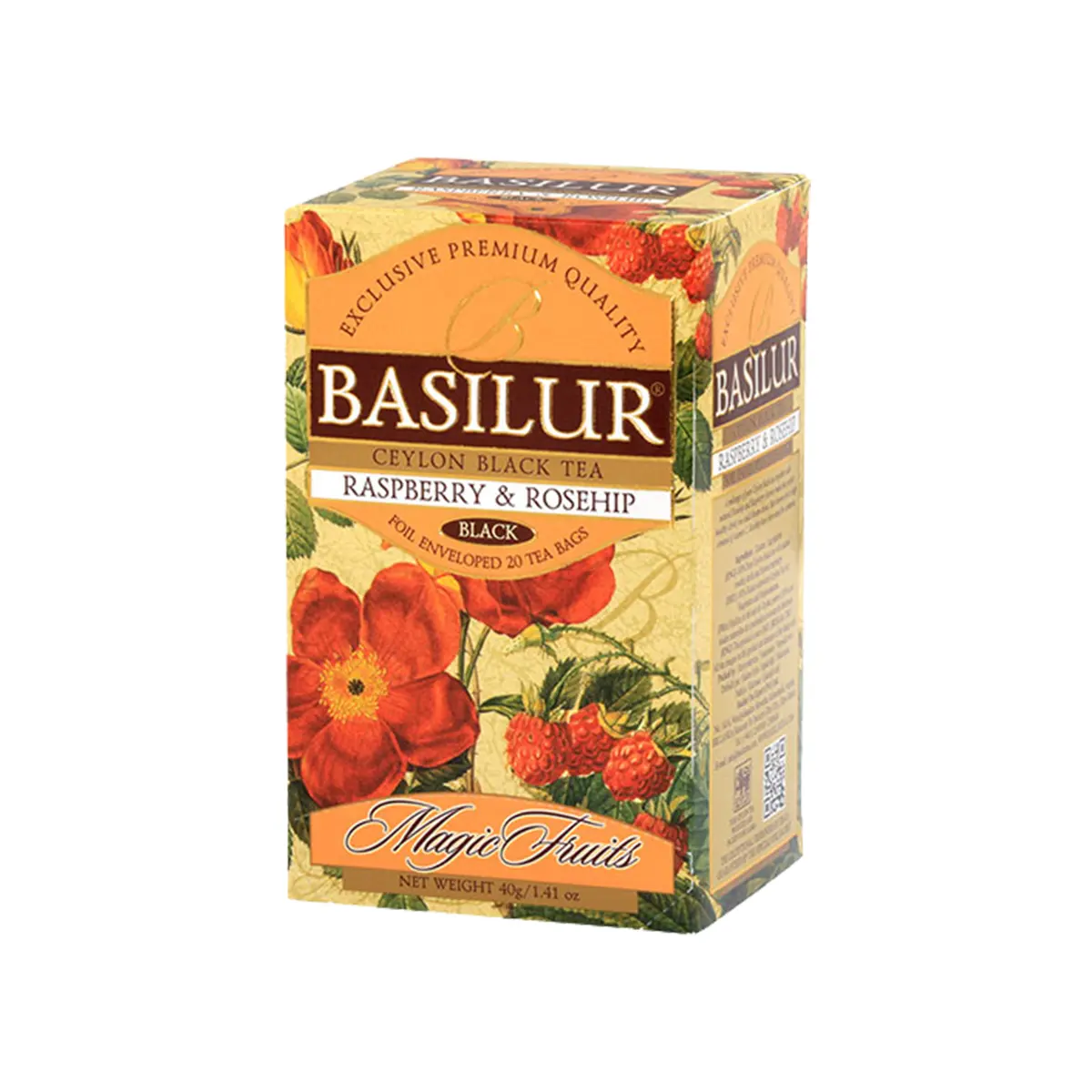 Trà đen Ceylon Basilur vị Dâu rừng và nụ tầm xuân – trà túi lọc 50g