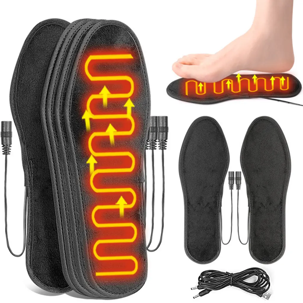Zwudqco- Shoe Inserts Portable Foot Heater Usb Insoles for Men and Women Keep Feet Warm Winter Outdoor Activities Hunting Camping Skiing Washable and Reusable Foot Warmer Shoe