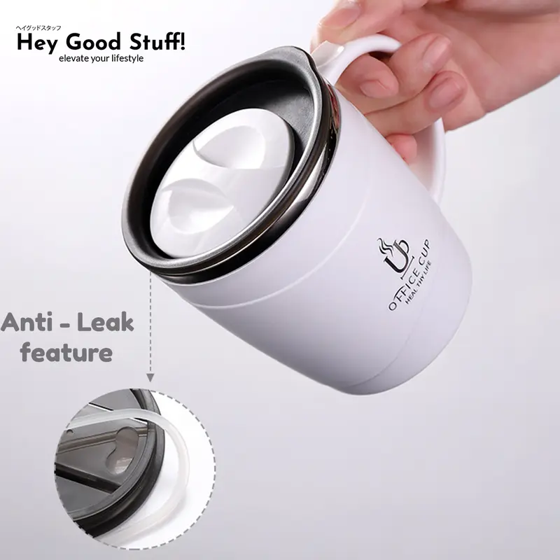 MUG GELAS KOPI ATAU TEH AESTHETIC STAINLESS STEEL 304 ANTI TUMPAH 500ML minuman plastik 4