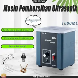 2L Mesin Ultrasonic Cleaner DELTA D68H Pembersih Ultra Profesional Cleaner Alat 80KHZ 100W Mesin Getar Pembersih Penghapusan Lilin Penghilang Lemak Pembersih Perhiasan kacamata Jam Tangan Emas Perak