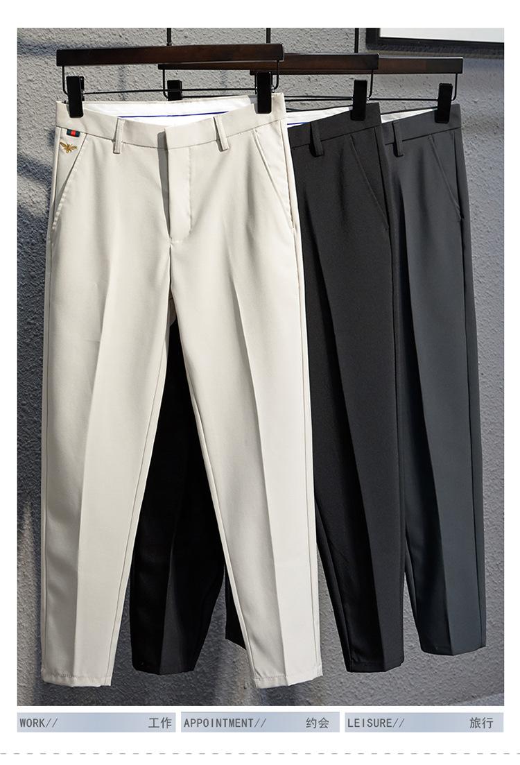Product Introduction of Men's Slim Fit Black Pants - Korean Style Casual Trousers | Summer Thin Stretch Ankle Length Dress Pants for Men (Trendy Office/Streetwear) 4