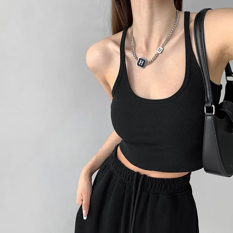 Áo Vest Ba Lỗ Hình Chữ I bó sát màu trơn Dây Mảnh bó sát Áo Hai Dây Thể Thao Ngắn Cropped Ôm Sát Cô Gái Nóng Bỏng Gợi Cảm Cho Nữ 2