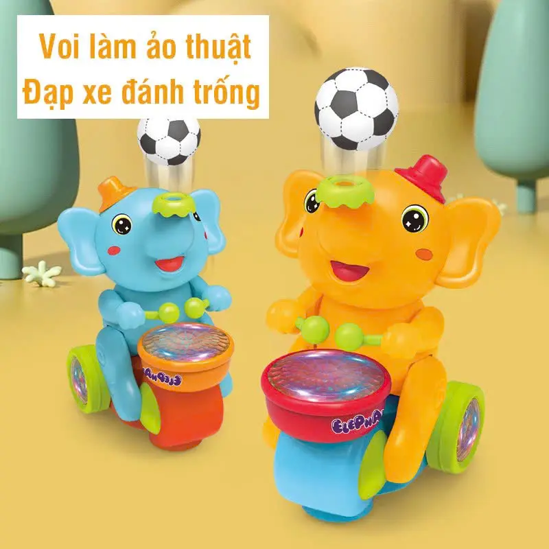 Đồ Chơi Voi Làm Ảo Thuật Đạp Xe Đánh Trống Đa Năng