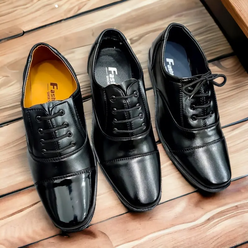 Giày tây đen nam SQ  phong cách lịch lãm đế khâu chắc chắn ( size 38 - 44 Hàng Hộp) Shoes già ytâynam 1