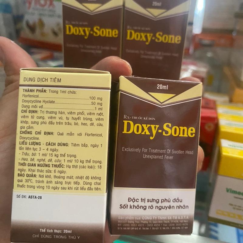 DOXY-SONE chai 20ml và 100ml đặc trị sưng phù đầu, sốt không rỏ nguyên nhân 2