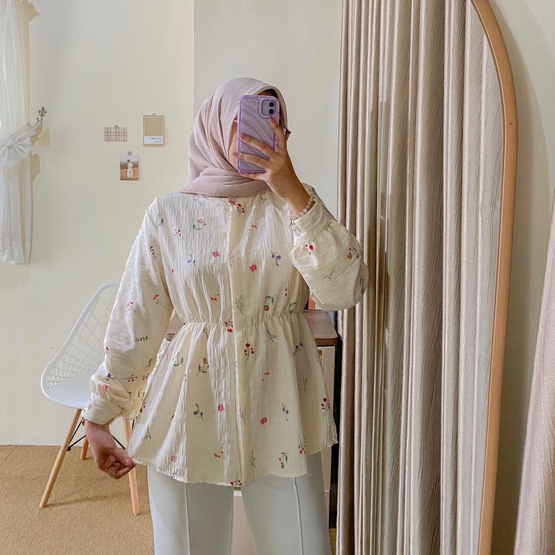 Bricia_label - VANYA BLOUSE / blouse motif / blouse floral / blouse karet perut 5