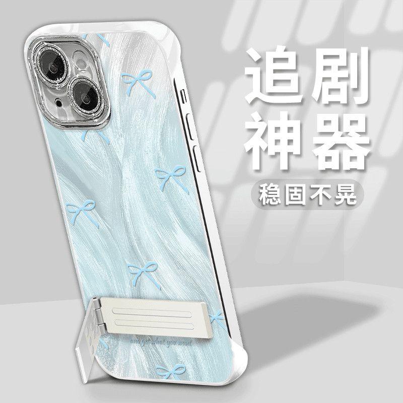 For iPhone IP11 Pro Max IP12 IP13 IP14 plus Shockproof High-End Mirror Phone Case IP12 Pro IP15 Pro Max IP13 Pro IP11 Beautiful Female Bow Phone Case Protective Smartphone Cellphone Cover Protector Protection Screen Protector 2