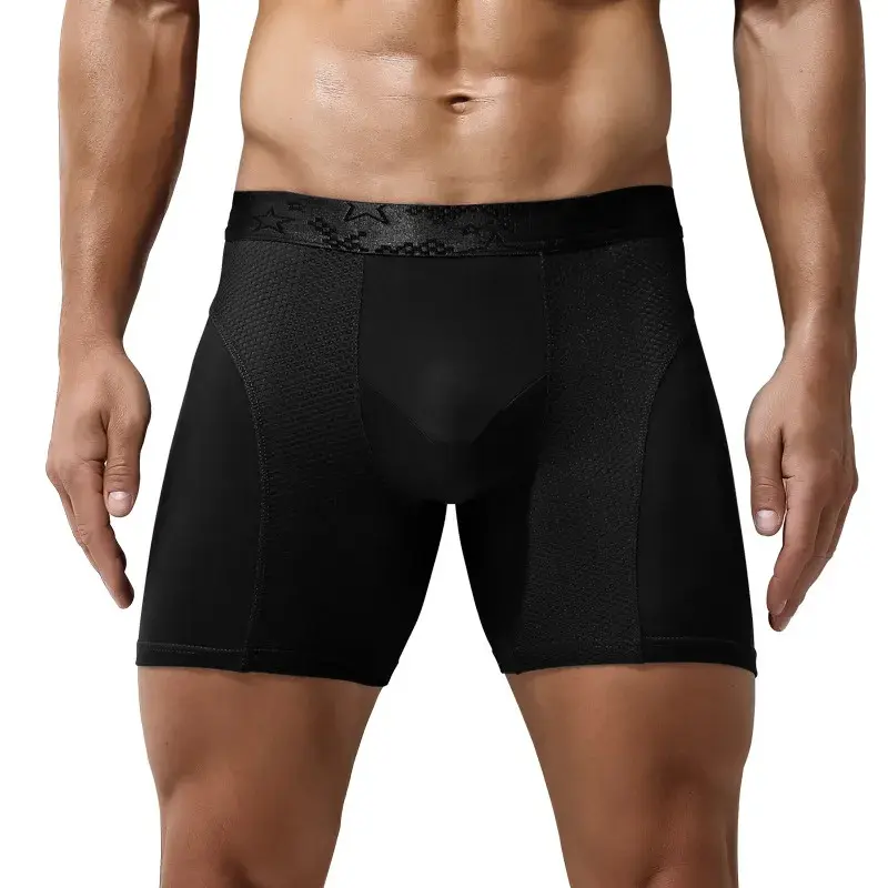 Petinju Modal, Seluar Dalam Lelaki, Saiz L-6XL, Seluar Dalam Jaringan, Bernafas, Seluar Dalam Kantung, Seluar Kaki Panjang Lelaki, Seluar Boxershorts Saiz Besar