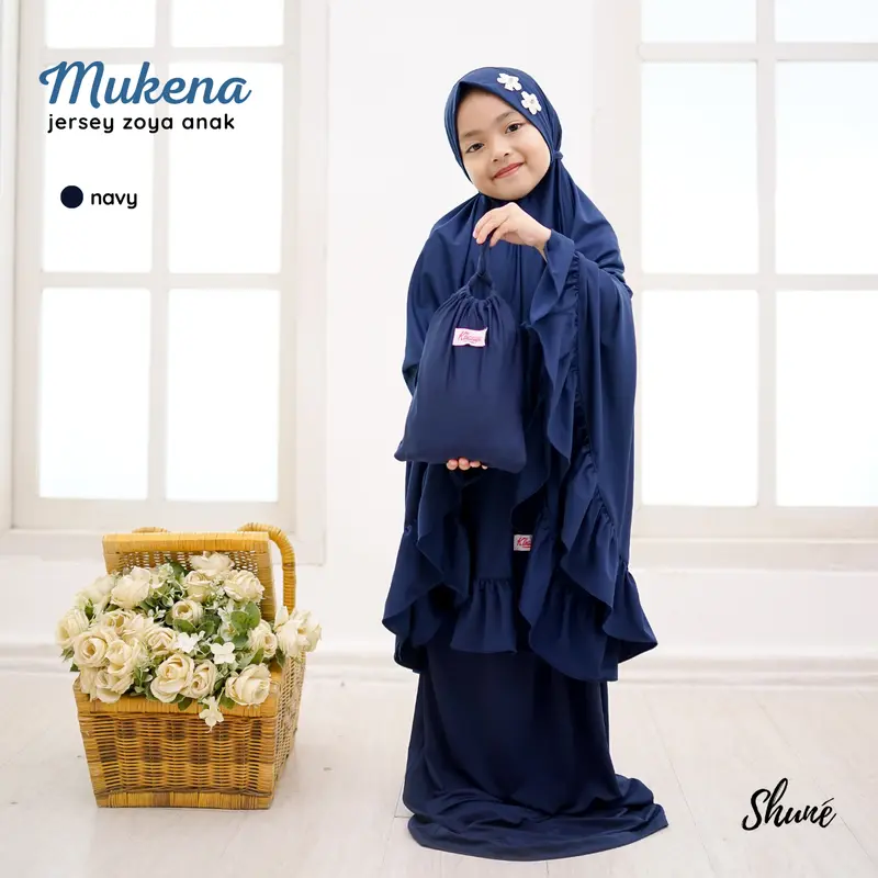Shune Mukena Anak 2-15 Tahun S-XL Jersey Zoya Adem Ringan Free Tas 2