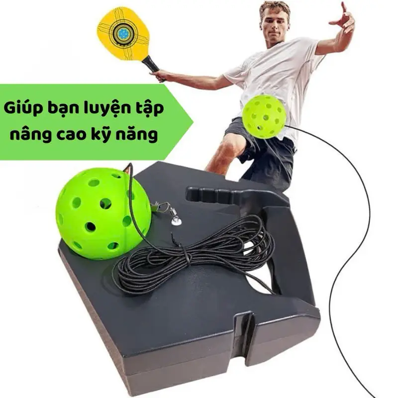 Bộ Tập Đánh Pickleball Chuyên Nghiệp Kèm Banh 40 Lỗ 74mm, Bộ Tập Đánh Có Đế Chống Trượt Dây Đàn Hồi Bền Bỉ (JA SHOP)