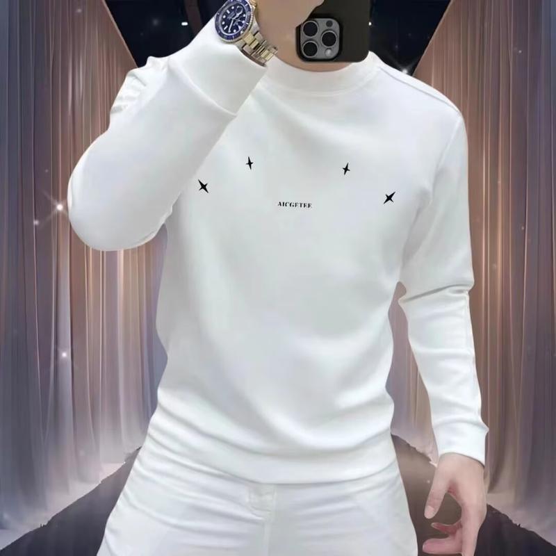 Áo Nỉ Cho Nam Thời Trang Mới 2025 Phong Cách Thường Ngày In Hình Áo Nỉ Áo Chui Đầu Dài Tay Áo Cổ Thuyền DR0904