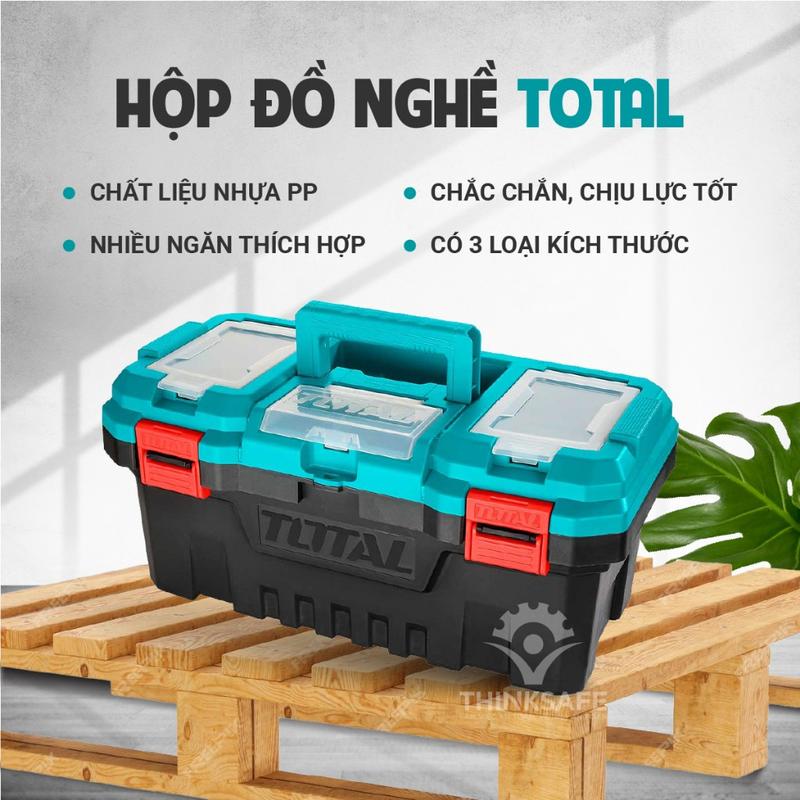 Hộp đựng đồ nghề Total TPBX0201 TPBX0202 kích thước 20 inch khóa nhựa và kim loại hộp đựng dụng cụ linh kiện 2
