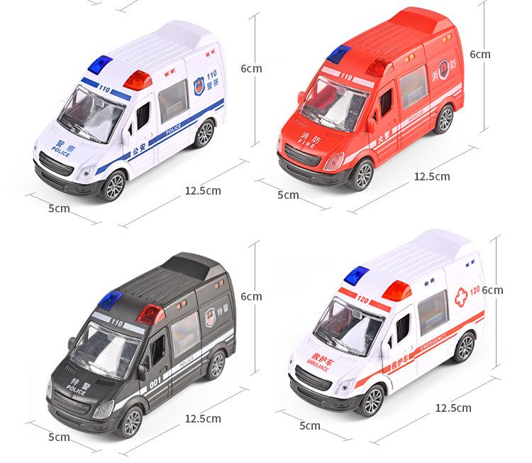 Product Introduction of Inertia Openable Police Car Ambulance Tank Truck Fire Truck Model Children's Boys and Girls Toy Car Street Vendor Wholesale 9