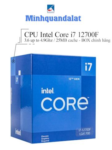 Bộ vi xử lý Intel Core i7-12700F (Up to 4.9Ghz, 12 nhân 20 luồng, 25MB Cache, 125W) - Socket Intel LGA 1700 0