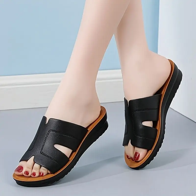 Sandal heels/slop trendy masa kini terviral Sandal Hak Datar (1 cm atau kurang) Kasual Karet