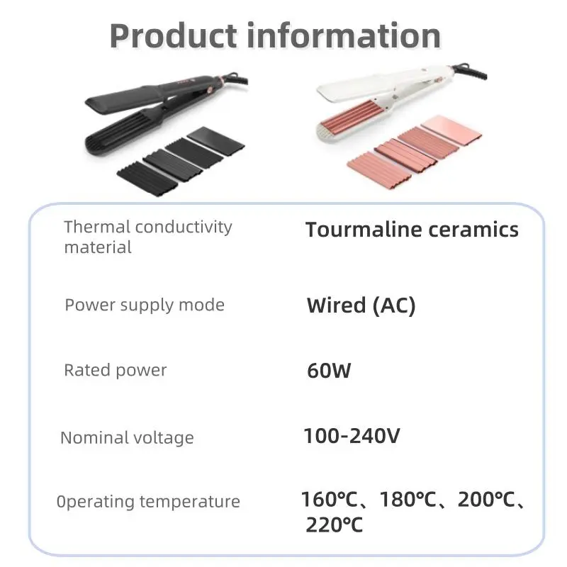 4-Speed Temperature Hair Straightener, 1 Box Multifunctional Hair Straightening Machine with Replacement Plates, Professional Hair Styling Tool for All Hair Types 6