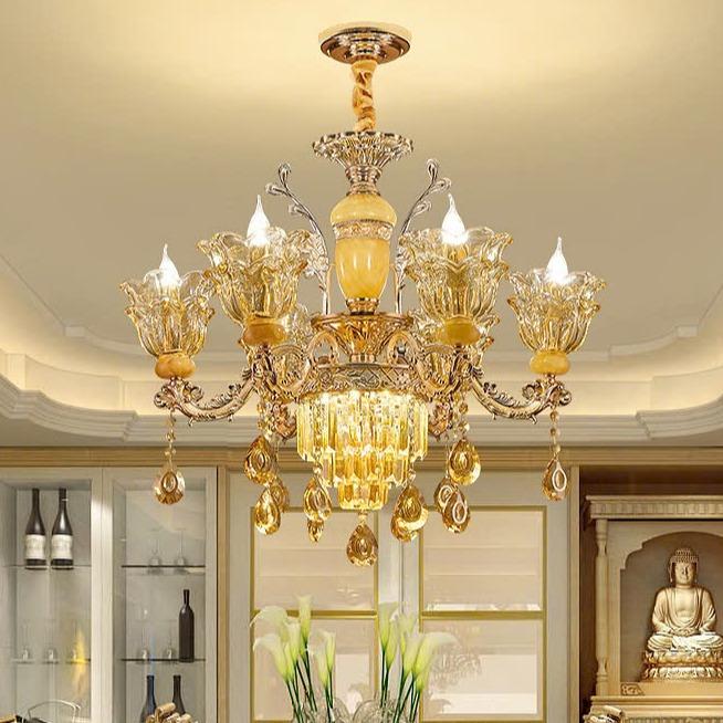 ĐÈN CHÙM 8 TAY 2 KIỂU MẦU  Chao Đúc, Tay Đúc Đường Kính 80cm Trang Trí Phòng Khách, Nhà Hàng, Quán CaFe, Karaoke[ BẢO HÀNH 6 NĂM]