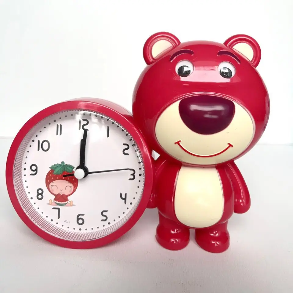 Đồng Hồ Báo Thức Gấu Dâu kèm Pin Cho Các Bạn Nhỏ