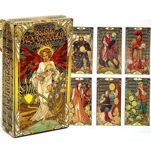 Juego de cartas del Tarot Art Nouveau, 1 caja de orientación espiritual vintage, juego de cartas del Tarot para fiesta, juego de cartas de entretenimiento para adultos y adolescentes