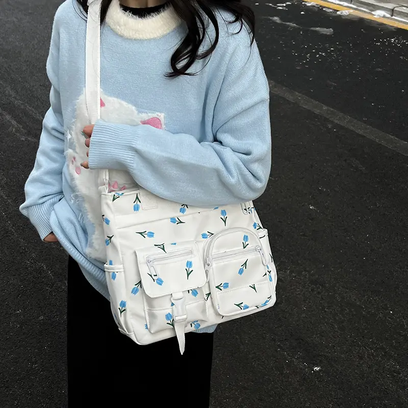 Mismi Kiara Bag Tas Selempang Wanita Stylish Flower Korea Sling Bag Perempuan Travel Tote Bag Resleting - 38K 4