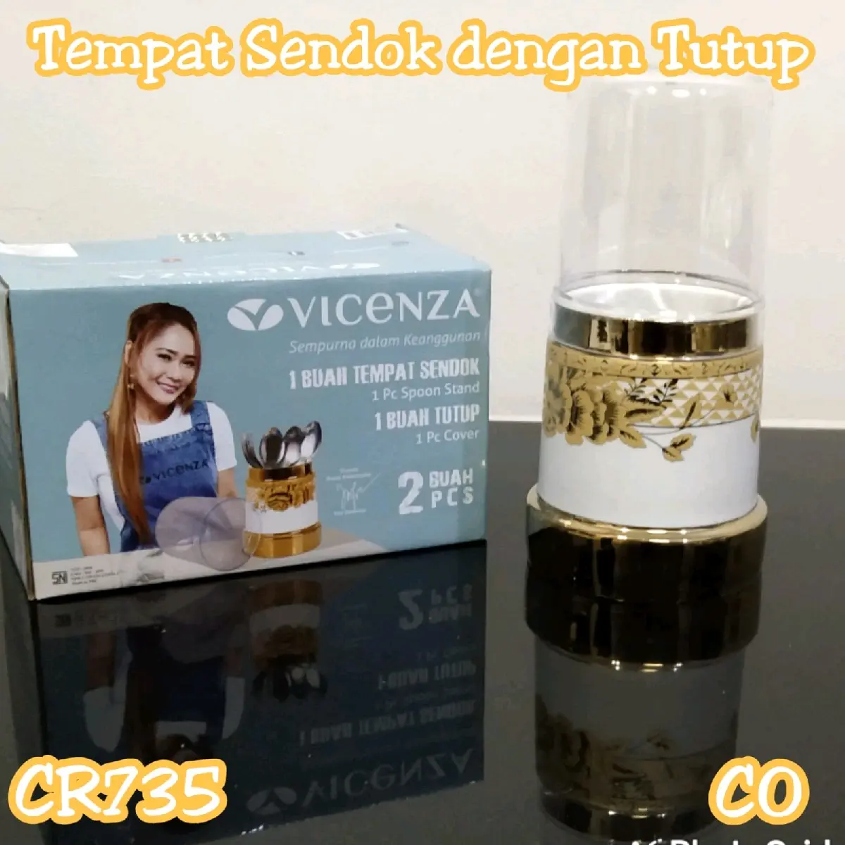 Vicenza Tempat Sendok dengan tutup Gemini CR735 Tempat sendok Sultan