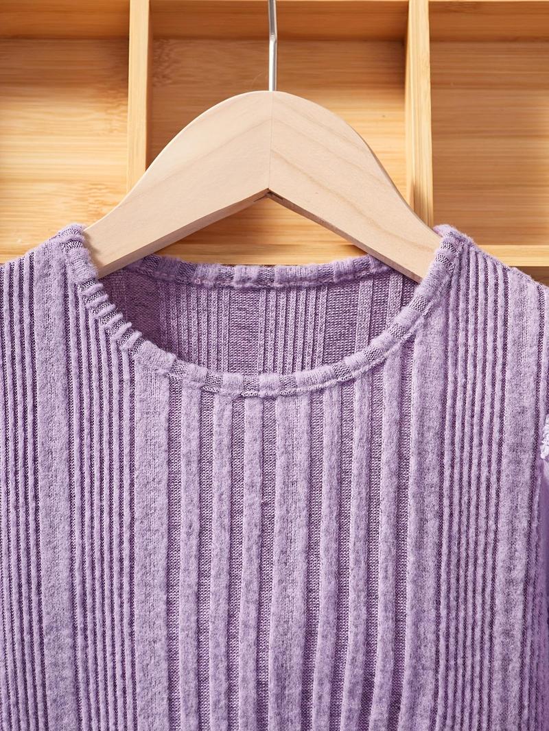 Product Introduction of Girl's Solid Dress, Casual Long Sleeve Dress for Spring & Fall, Kids Clothes for Daily Wear 3