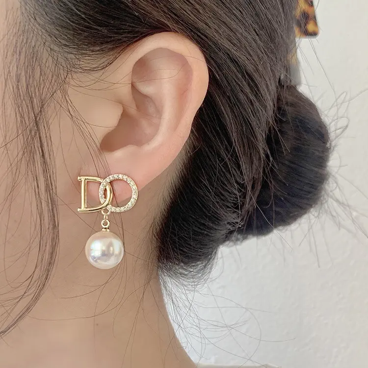 Plated Letter D Korean Stud Earrings New Fashion Earrings Elegant Women's Daily Versatile Accessories #earring