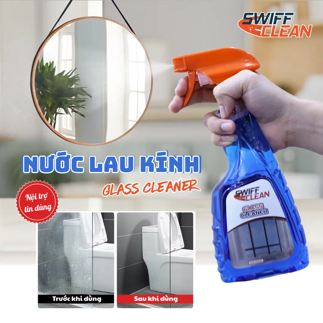 SWIFFCLEAN Nước Lau Kính Dụng Cụ Vệ Sinh Lau Kính Ô Tô Không Gây Hại Cho Tay 500ml