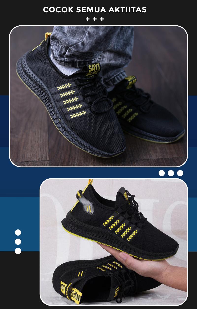 RJT Curry Black - Sepatu Sneakers Pria Casual Olahraga Shoes Running Sport Kasual Hitam