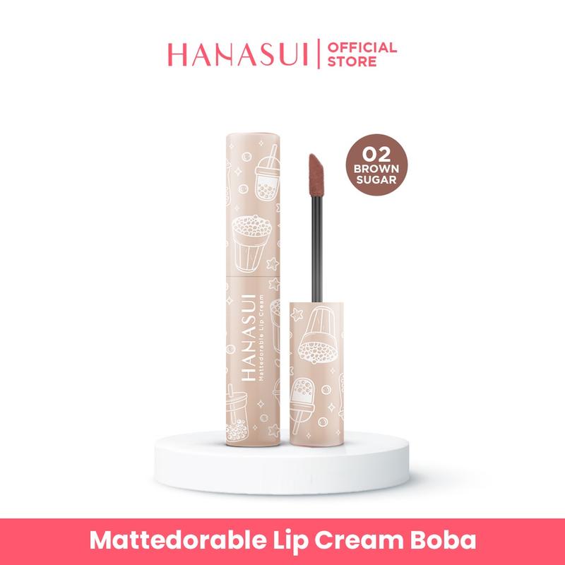 Hanasui Mattedorable Lip Cream Boba Edition - 02 Brown Sugar 3