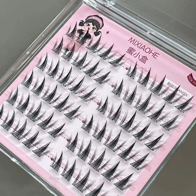 No Glue Needed DIY Lash Extension Manga 11-13mm DIY W Shaped Cluster Segmented Lashes for Eye Makeup Eyelashes Supplies hybrid  lashes