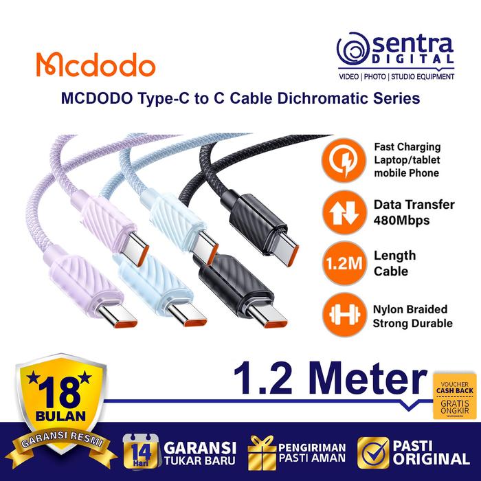 Gambar MCDODO Kabel USB Type C to C 100W PD FAST Charging 1.2m dari Sentra Digital Kota Surabaya Tokopedia
