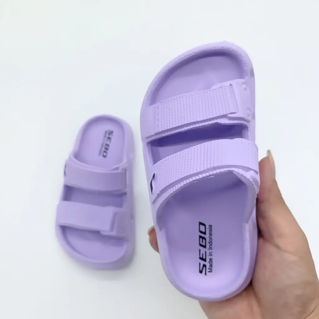 Sandal anak Perempuan model selop bandua karakter  Double Strap jibitz slip on ringan nyaman kekinian