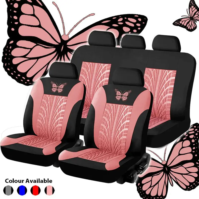 4/9pcs Car Seat Cover Set Butterfly-Pattern Universal Car Seat Cover Full Set Auto Seat Cover Car Styling Interior Accessories
