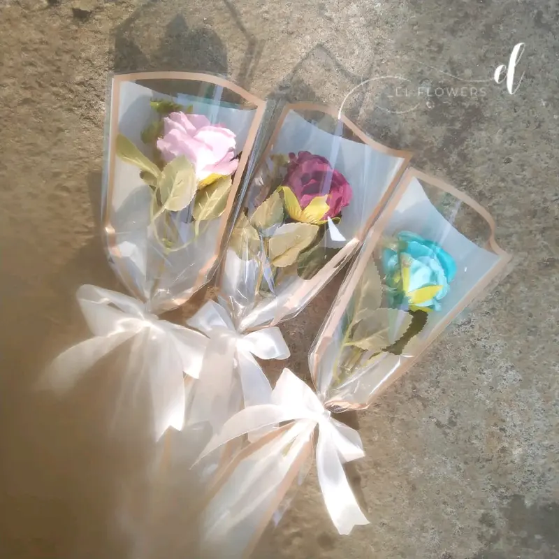 single rose | buket 1 tangkai bunga mawar cocok untuk hadiah valentine , hari guru , hari ibu , ulang tahun , mawar artificial Dekorasi Berwarna Mawar 2