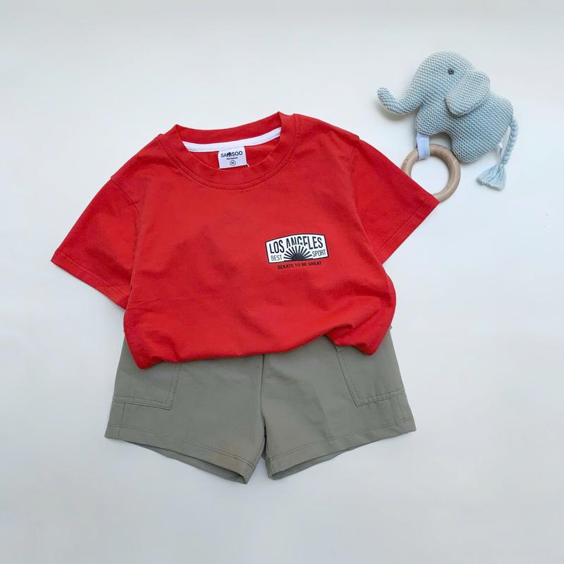 Samsoo 2025 Bộ cộc lost Angelest cho bé màu đỏ cam