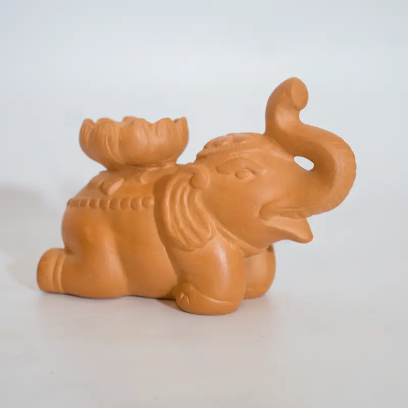Đế Bỏ Nến Tealight Đất Nung - Con Voi Quỳ - DN58 - DN00058 7