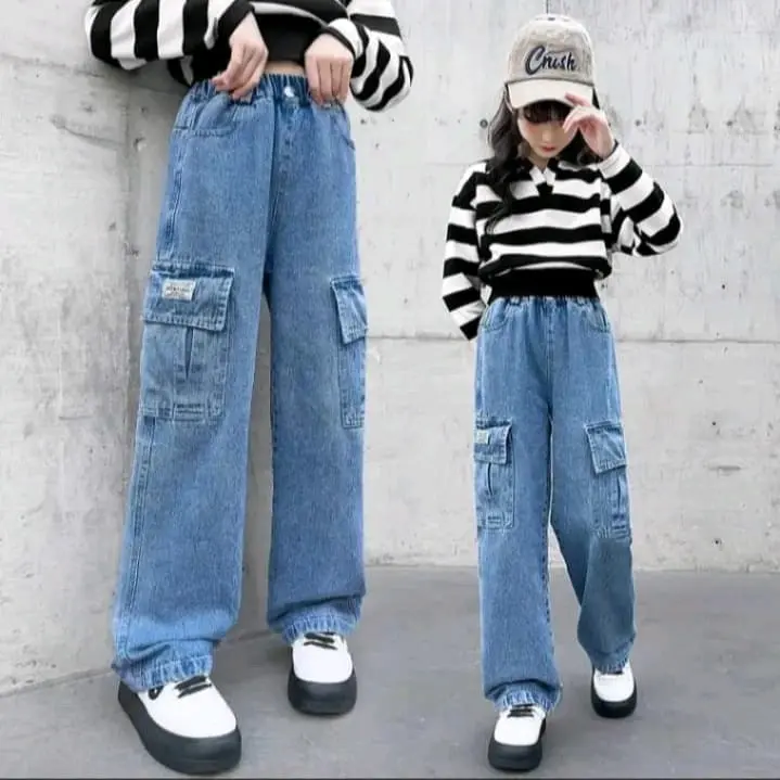 Celana Jeans Anak Kids Denim Palazzo Girls Kulot Anak Remaja Perempuan M4