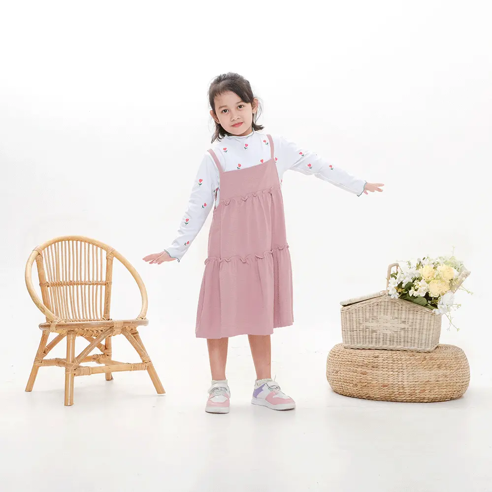 Overall Rok Rempel Anak Set Manset Yuki CMGKIDS - Fashion Anak Perempuan