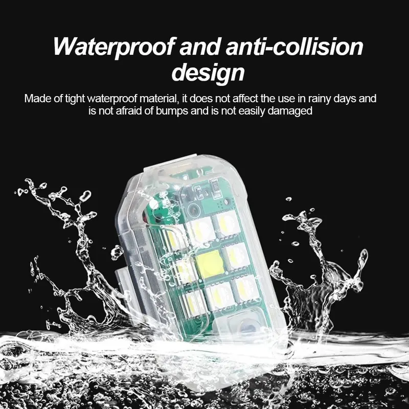 Đèn LED nhấp nháy, với điều khiển loại bỏ, Đèn cảnh báo chống va chạm, Thích hợp cho ô tô, xe máy, máy bay không người lái, xe tay ga, [Hàng Có Sẵn] Đèn nhấp nháy 4