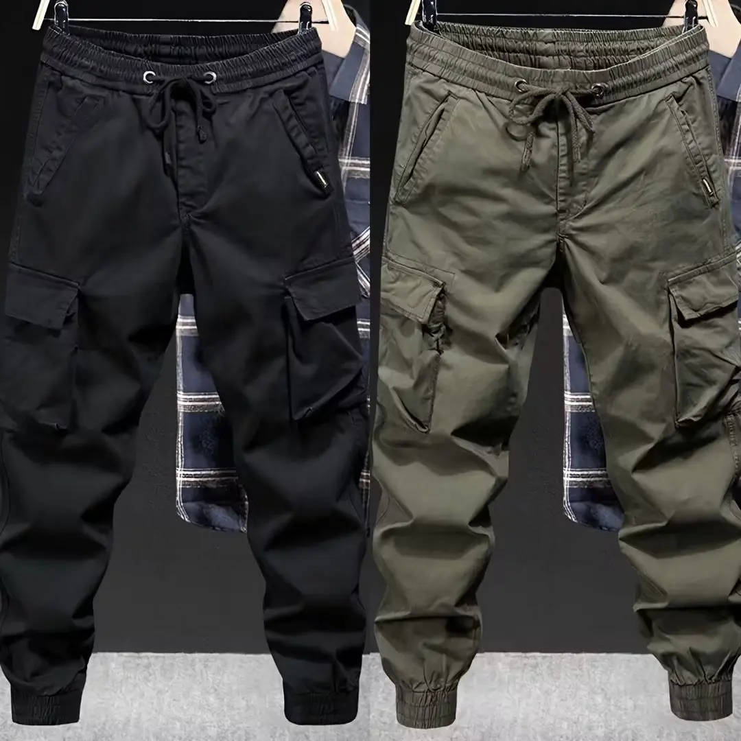 Fashion Brand Casual Working Pants Men'S Fashion Brand Loose Tappered Solid Color Overalls Pants Men'S American Casual Pants Outfit