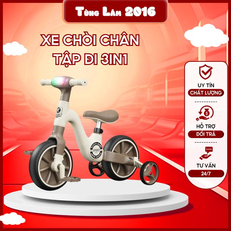 Xe đạp 3 bánh chòi chân 3in1 cho bé - thương hiệu nổi tiếng