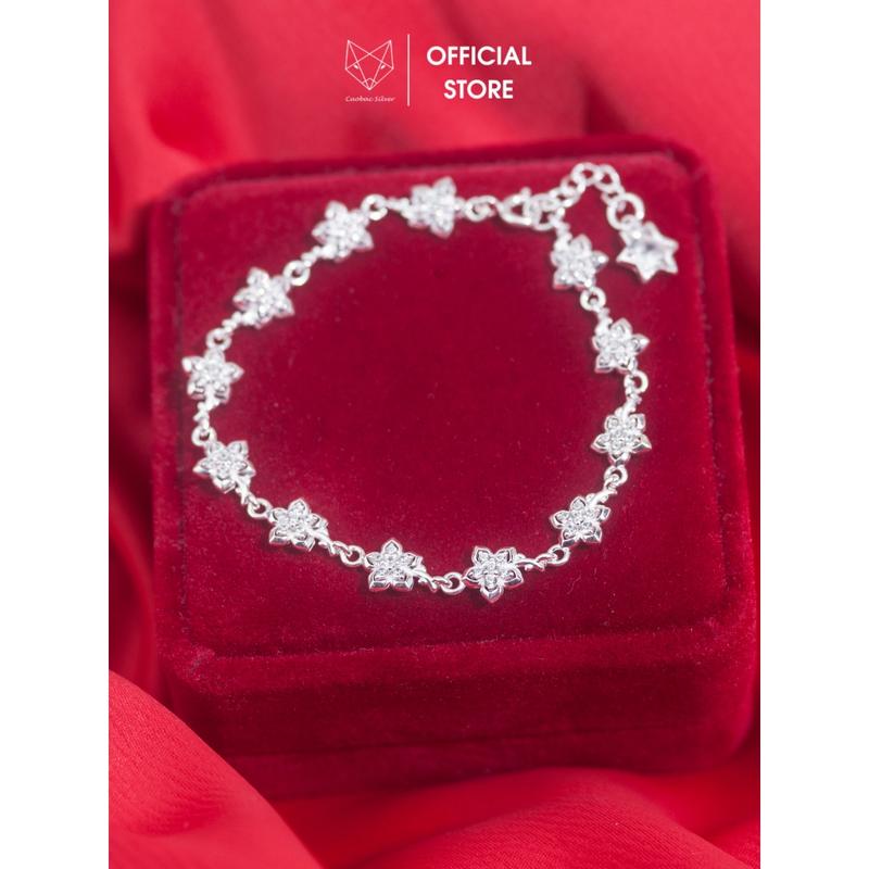 Lắc tay Bạc Ta Cáo Bạc Jewellery hoa năm cánh quà tặng bạn gái năng động dễ thương