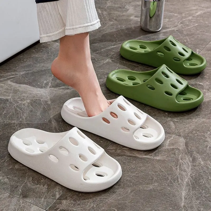 Summer Bathroom Slippers for Women 2025 New Home Furnishings, Home Use, Indoor Bathing, Anti slip Hollow Hole Cool Slippers for Men