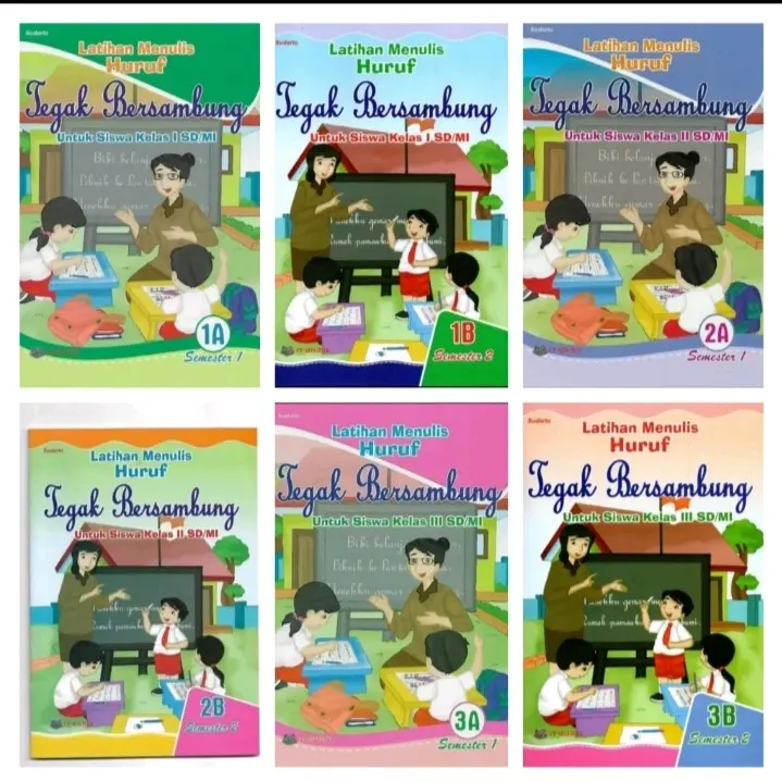 harga satuan buku latihan menulis huruf Tegak bersambung untuk kelas 1,2,3 semester 1 dan 2 penerbit Arya duta
