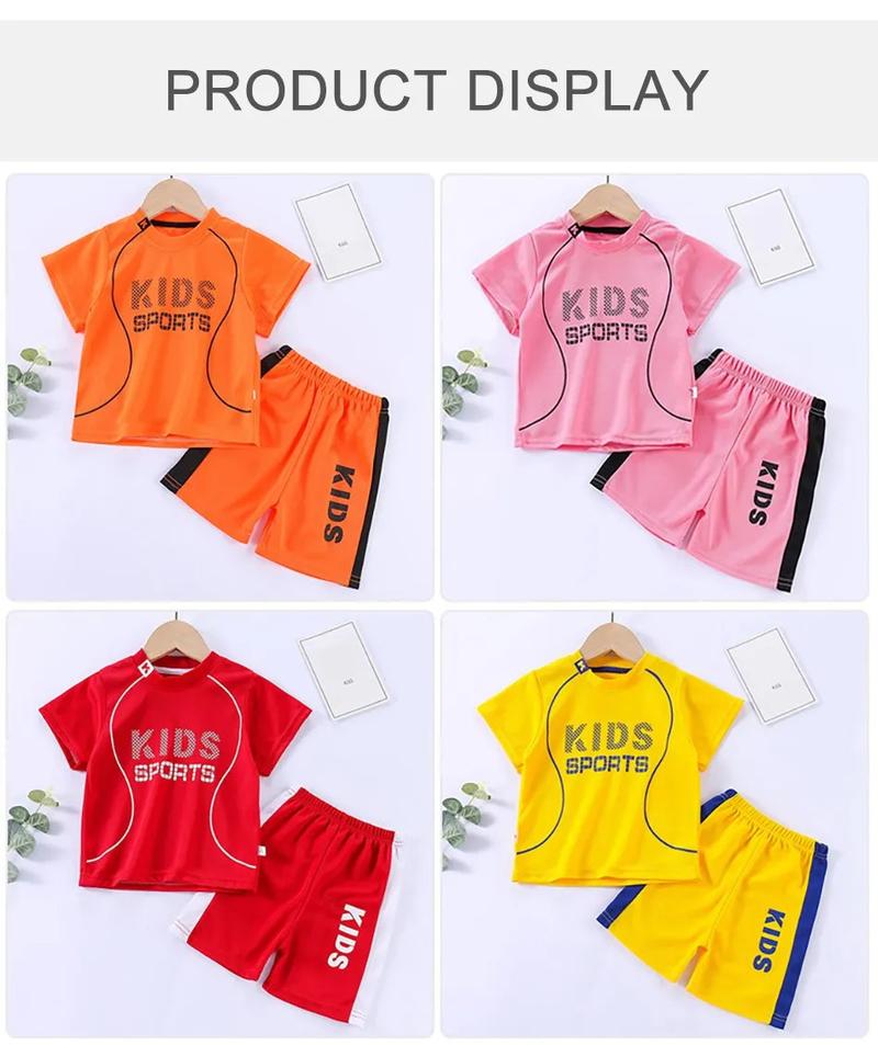 Product Introduction of Children Summer Short Sleeve Football Basketball Suit Clothing Set Boy Girl Jersey Quick Drying Breathable Kids Sports Wear 13