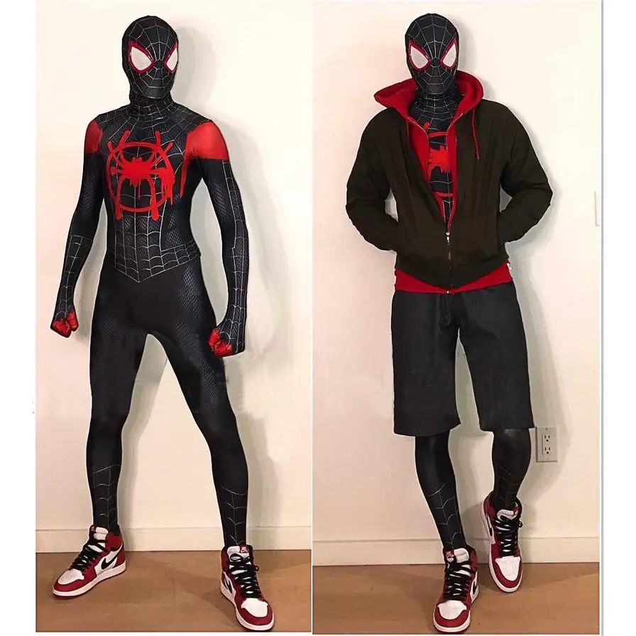 Spiderman costume adult kids Spiderman costume super hero cosplay costume Spiderman costume ready to ship in Thailand