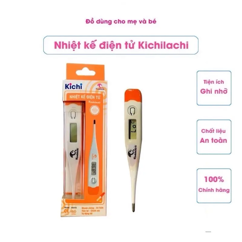 Nhiệt kế điện tử kichi chính hãng, nhiệt độ đo cơ thể cho bé 3