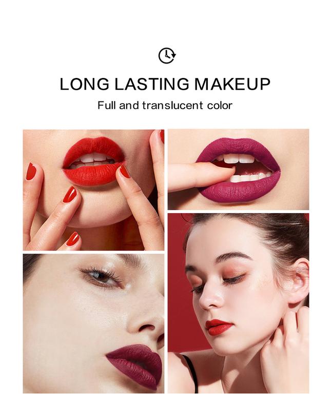 Product Introduction of Makeup 34 Color Matte No Stain on Cup Long Lasting Lip Gloss Matte Lip Glaze Lipstick Glossy Cosmetic Lip Care 10